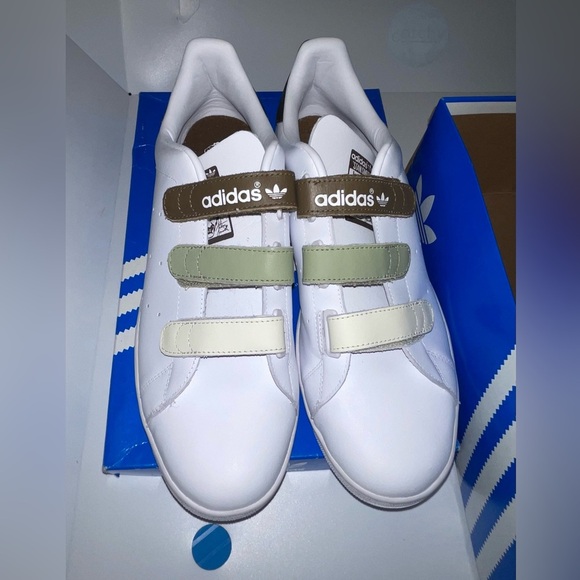 Adidas Rare Stan Smith Men’s Neutral Velcro tennis running shoe 12 sneaker - Picture 1 of 4